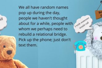 As you read this, the name of a person might pop into your mind. Consider that nudge to be of God. Follow through and be an agent of God's blessing.
